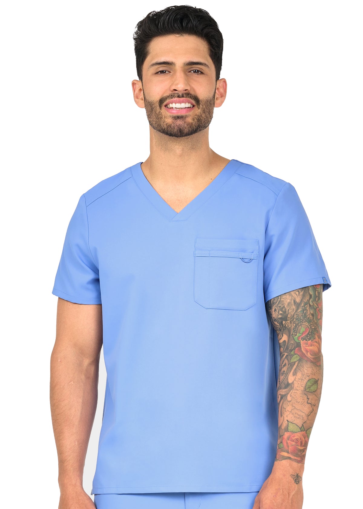 Zavate Men’s 1 Pocket Trailblazer Scrub Top 1197 Ceil Blue
