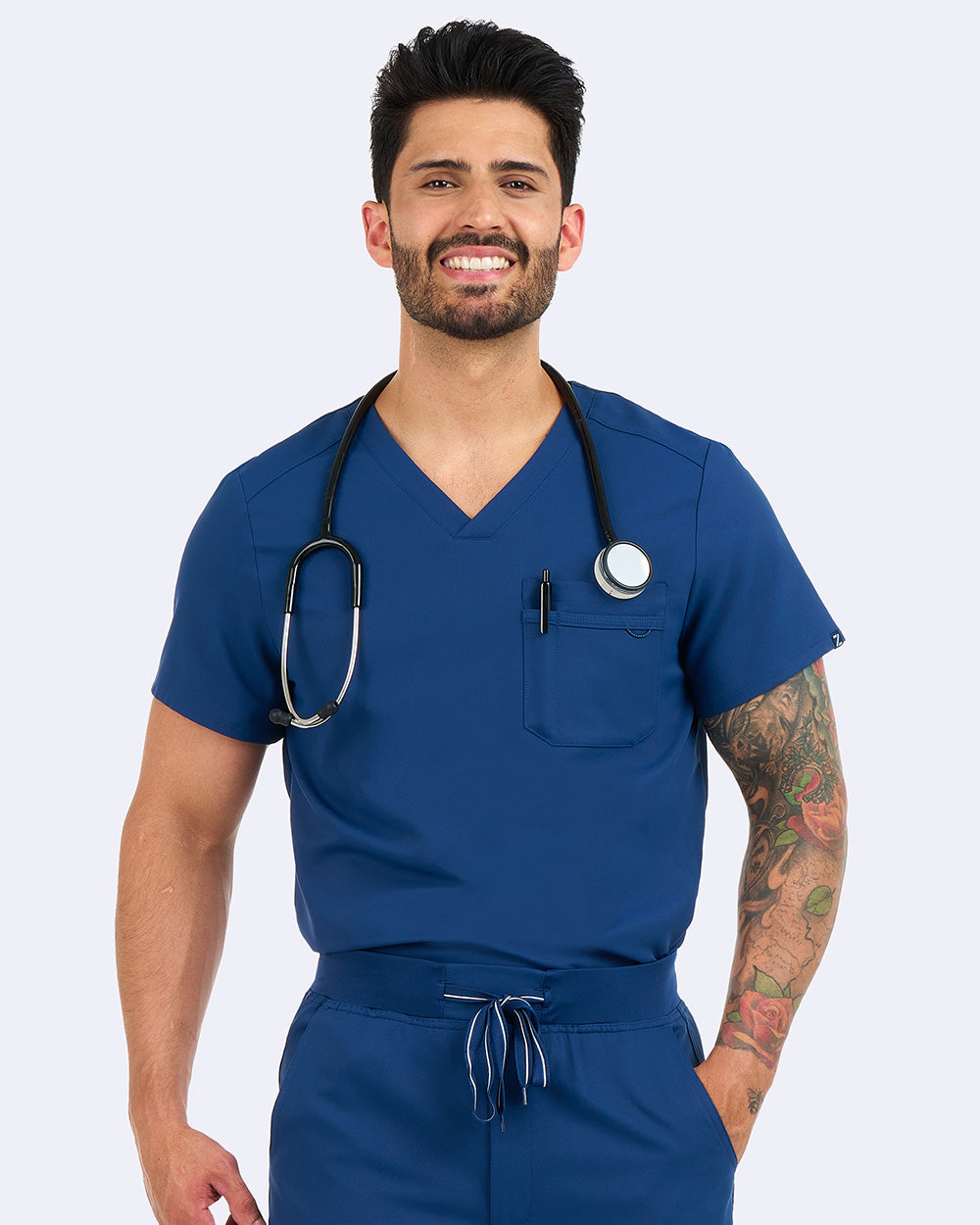 Zavate Men’s 1 Pocket Trailblazer Scrub Top 1197 Navy