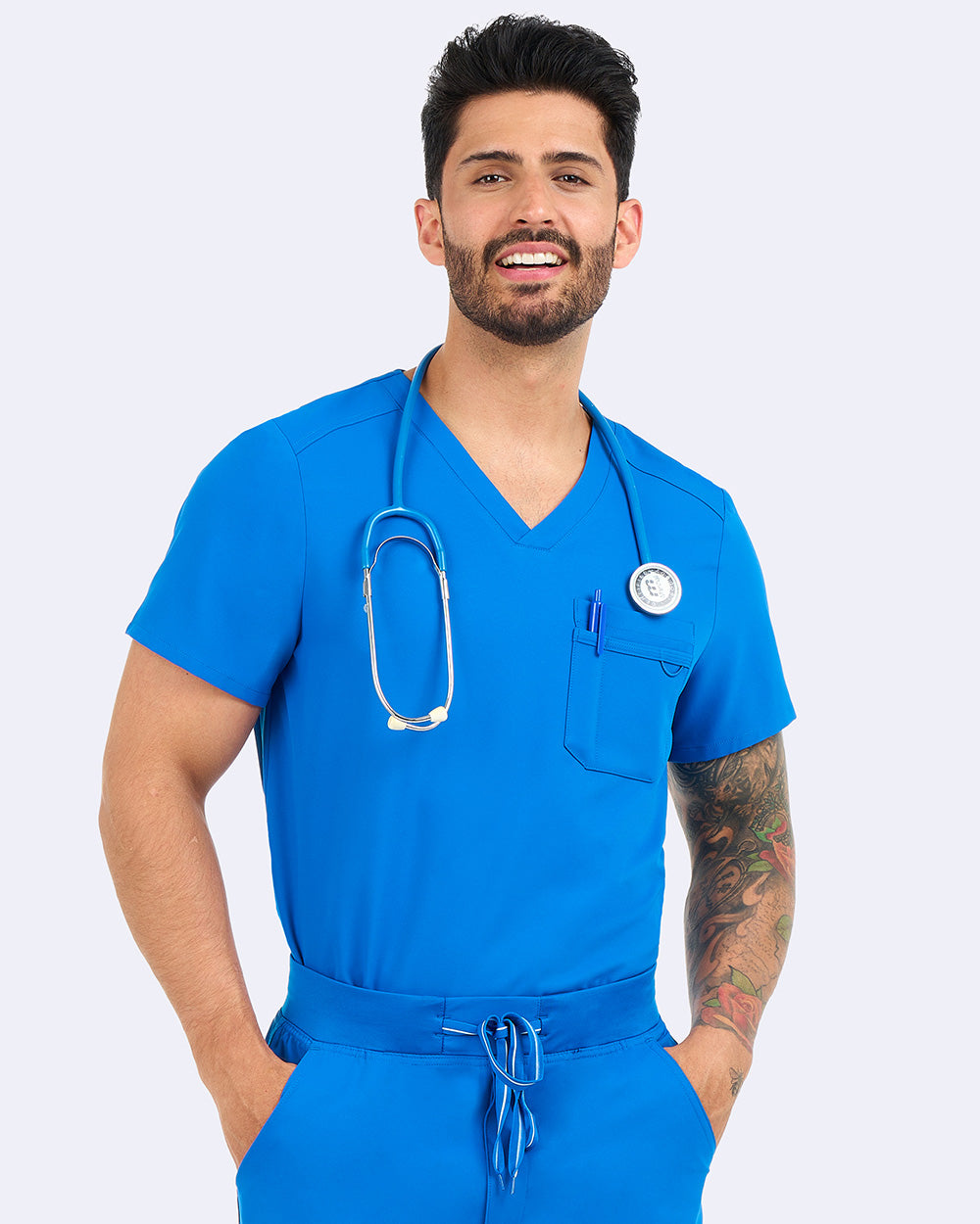 Zavate Men’s 1 Pocket Trailblazer Scrub Top 1197 Royal Blue