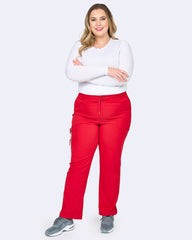 Zavaté 3063 5 pocket STRECTH Energy Straight Leg Pant Red