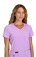Koi Basics Becca Women's 4-Pocket Stretch Scrub Top Lavendar Bloom