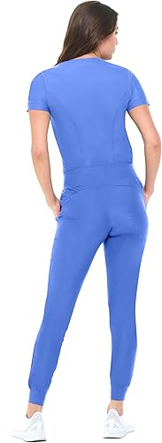 Natural Uniforms Women's 4 Pocket Ultra Cool Stretch Jogger Pants Ceil Blue