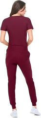 Natural Uniforms Women's 4 Pocket Ultra Cool Stretch Jogger Pants Burgundy