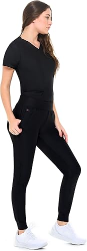 Natural Uniforms Women's 4 Pocket Ultra Cool Stretch Jogger Pants Black