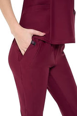 Natural Uniforms Women's 4 Pocket Ultra Cool Stretch Jogger Pants Burgundy