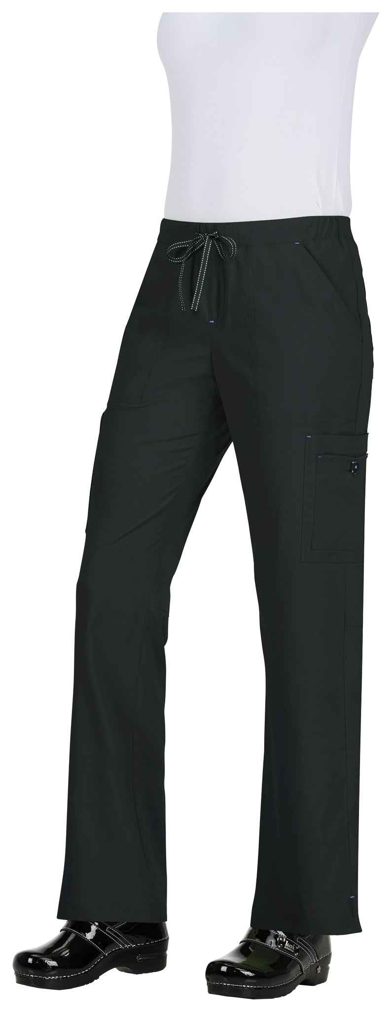 Koi Basics Holly Women's 8-Pocket Stretch Cargo Scrub Pants Black