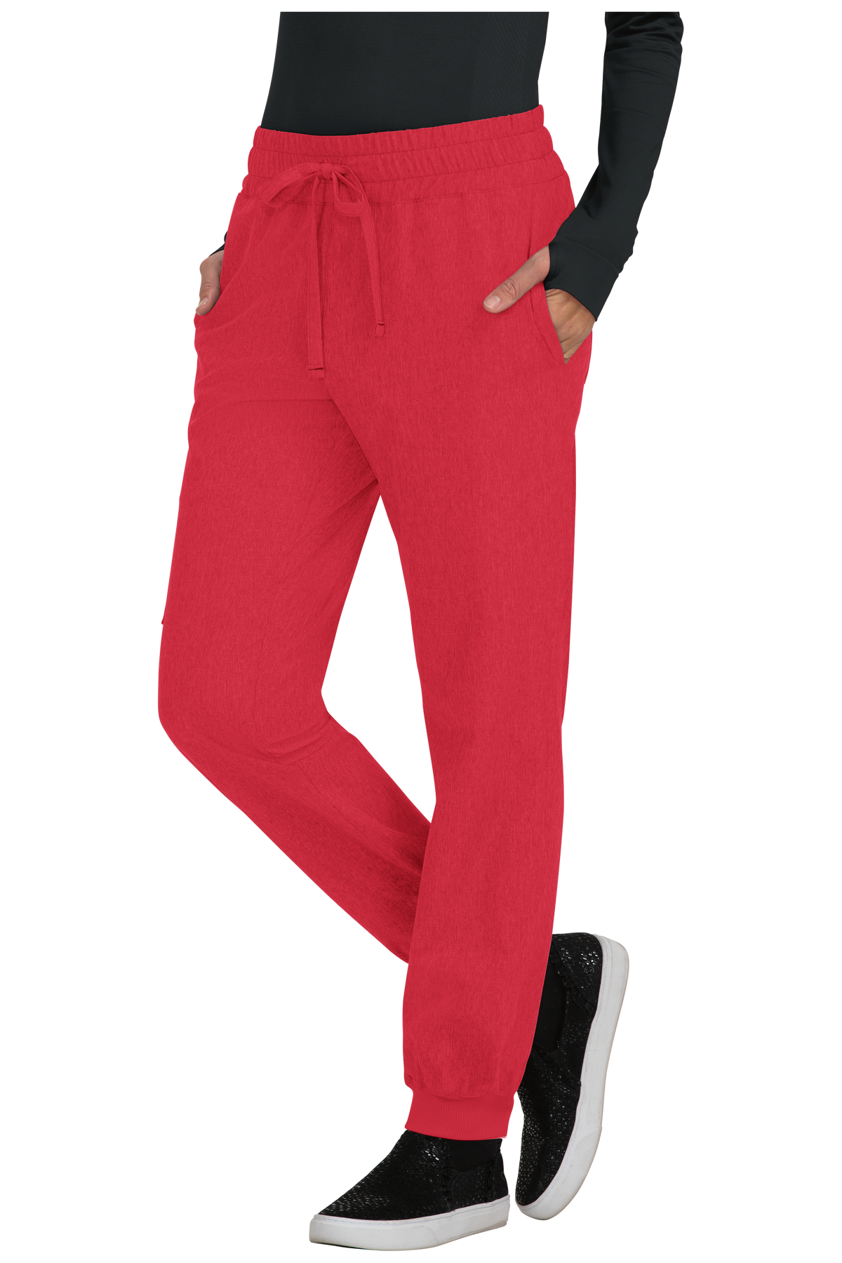 Koi Basics Gemma Women's 5-Pocket Stretch Jogger Heather Red