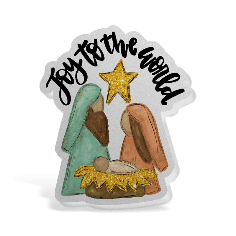 Outside the Box Joy to the World Acrylic ID Badge Holder