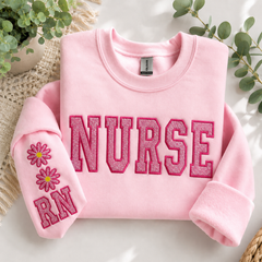 Personalized Daisy Healthcare Embroidered Crewneck Sweatshirt
