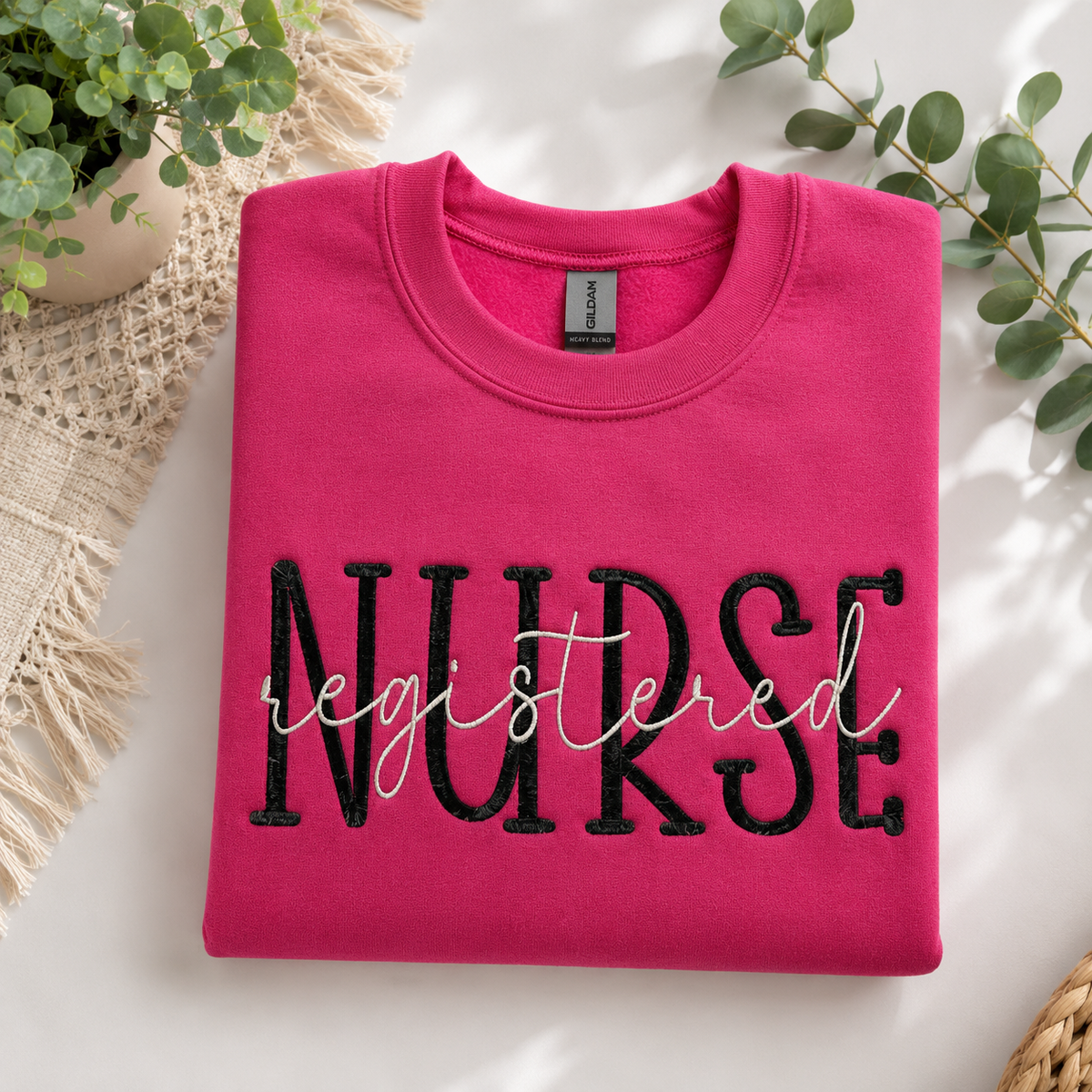 Personalized Healthcare Duo Embroidered Crewneck Sweatshirt