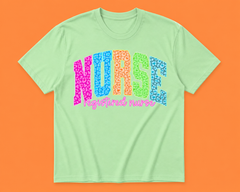 Neon Leopard Registered Nurse Credential Tee