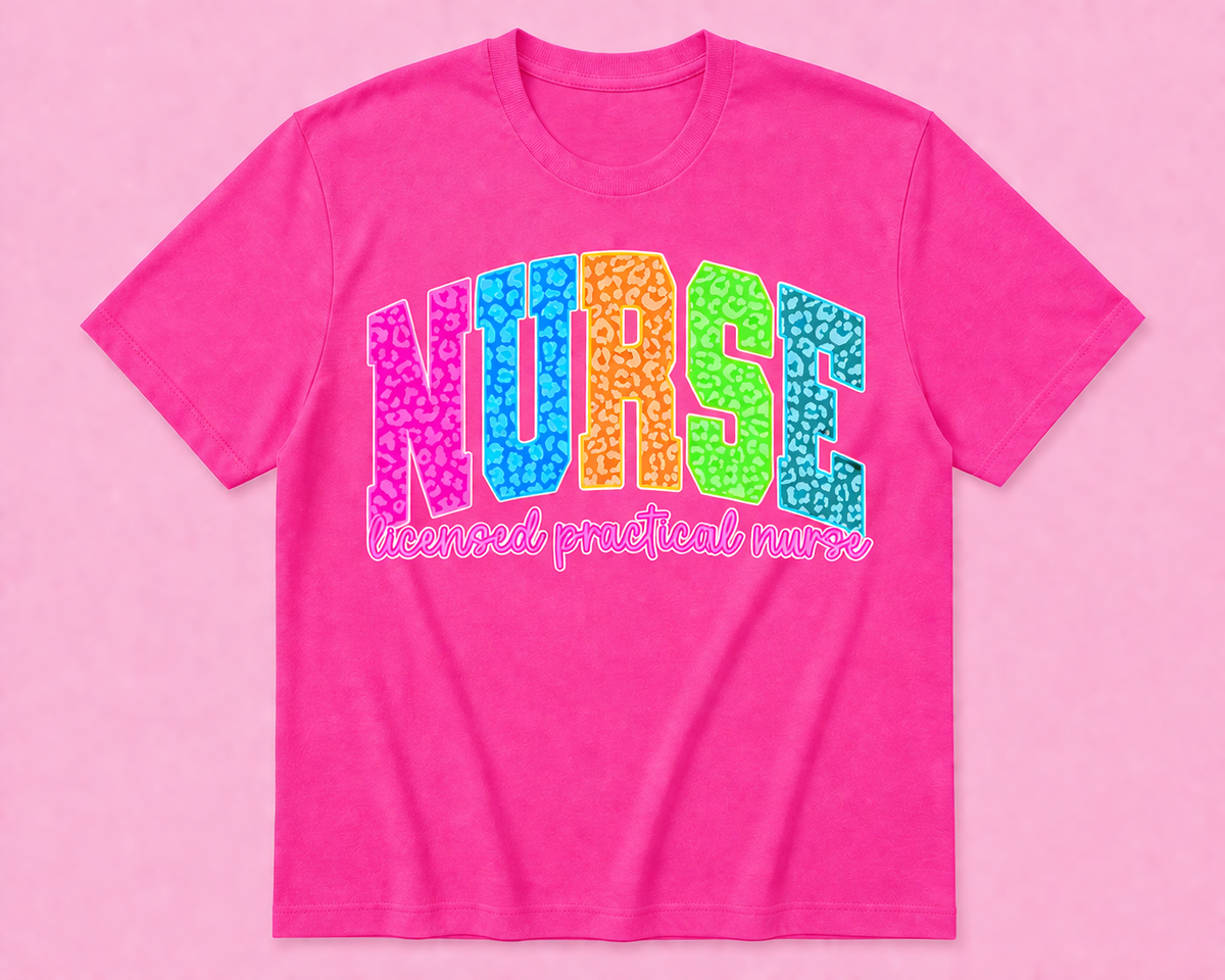 Neon Leopard Licensed Practical Nurse Tee