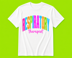 Neon Leopard Respiratory Therapist Credential Tee