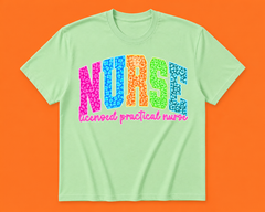 Neon Leopard Licensed Practical Nurse Tee
