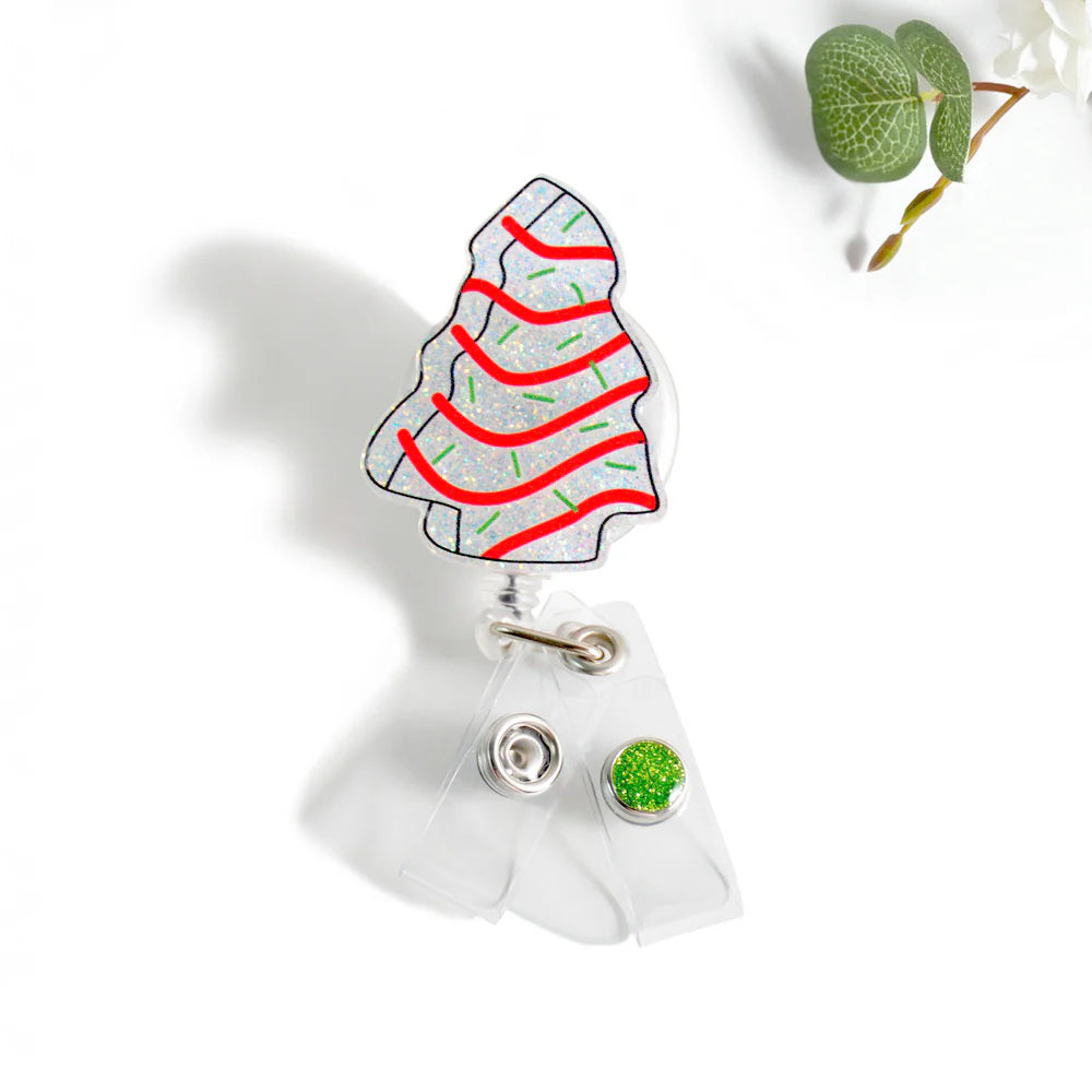 Outside the Box Glitterific Christmas Cake ID Badge Holder