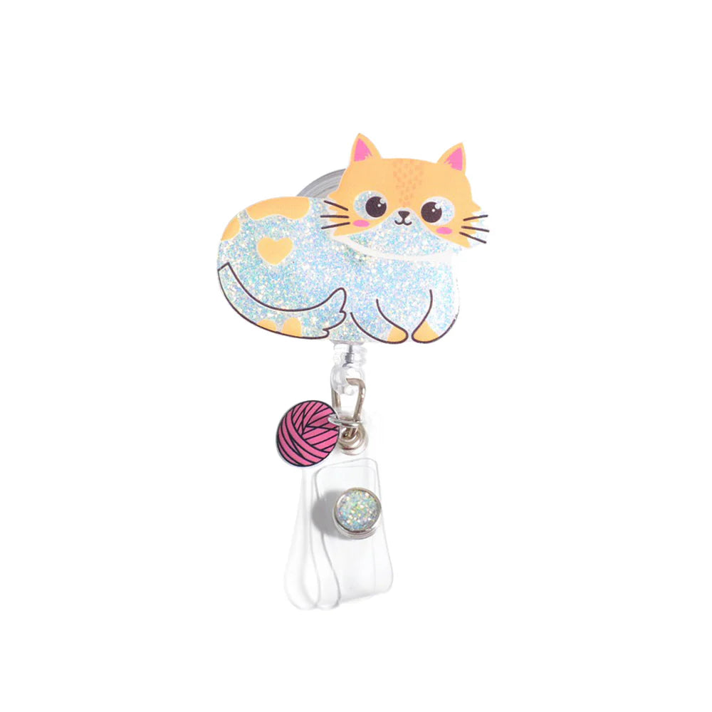 Outside the Box Glitter Cat Acrylic ID Badge Holder