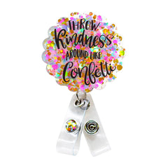 Outside the Box Glitterific Throw Kindness Around Like Confetti ID Badge Holder