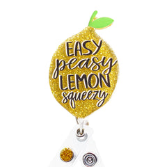 Outside the Box Glitterific Lemon ID Badge Holder