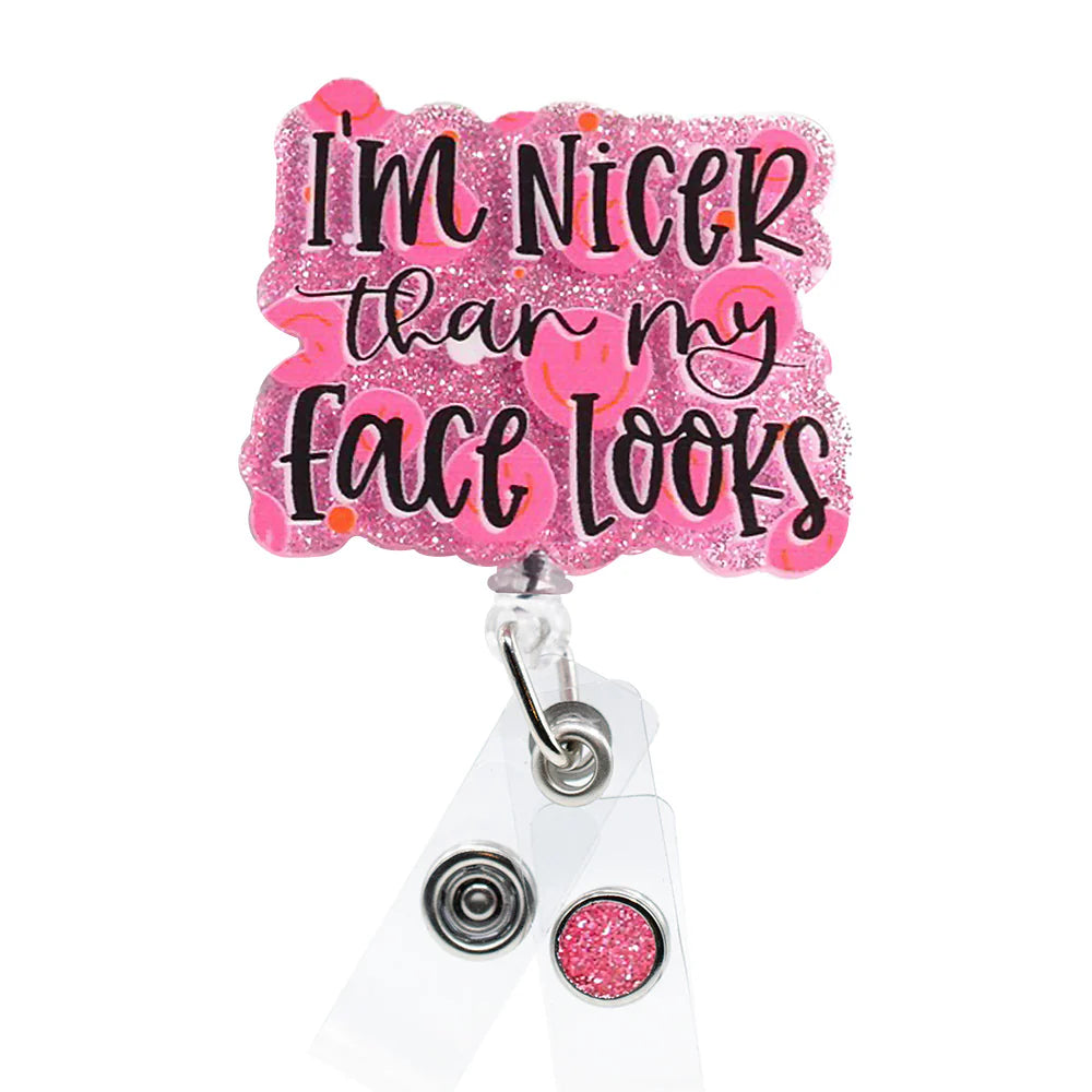 Outside the Box Glitterific Nicer Than My Face ID Badge Holder