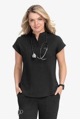 Koi Basics Ari Women's 1-Pocket Stretch Scrub Top Black