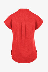 Koi Basics Ari Women's 1-Pocket Stretch Scrub Top Heather Red
