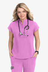 Koi Basics Ari Women's 1-Pocket Stretch Scrub Top Lavendar Bloom