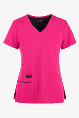 Koi Basics Becca Women's 4-Pocket Stretch Scrub Top Flamingo Pink
