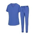 Natural Uniforms Women's Scrub Top 2 Pocket Ultra Cool Stretch Top Ceil Blue