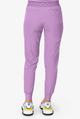 Zavate Ava Therese Women's 6-Pocket STRETCH Smile Face Elastic Waistband Cargo Jogger Scrub Pants Sugar Plum