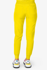 Zavate Ava Therese Women's 6-Pocket STRETCH Smile Face Elastic Waistband Cargo Jogger Scrub Pants