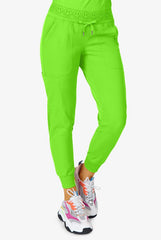Zavate Ava Therese Women's 6-Pocket STRETCH Smile Face Elastic Waistband Cargo Jogger Scrub Pants
