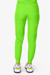 Zavate Ava Therese Women's 6-Pocket STRETCH Smile Face Elastic Waistband Cargo Jogger Scrub Pants