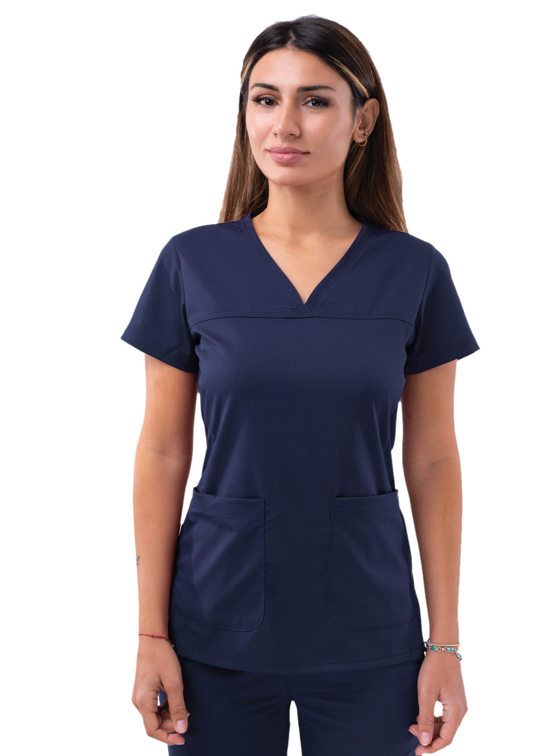 Adar Pro Women’s Sweetheart V-neck Scrub Top Navy Blue