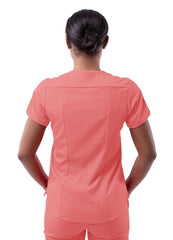Women's Modern V-Neck Scrub Top Rapture Rose