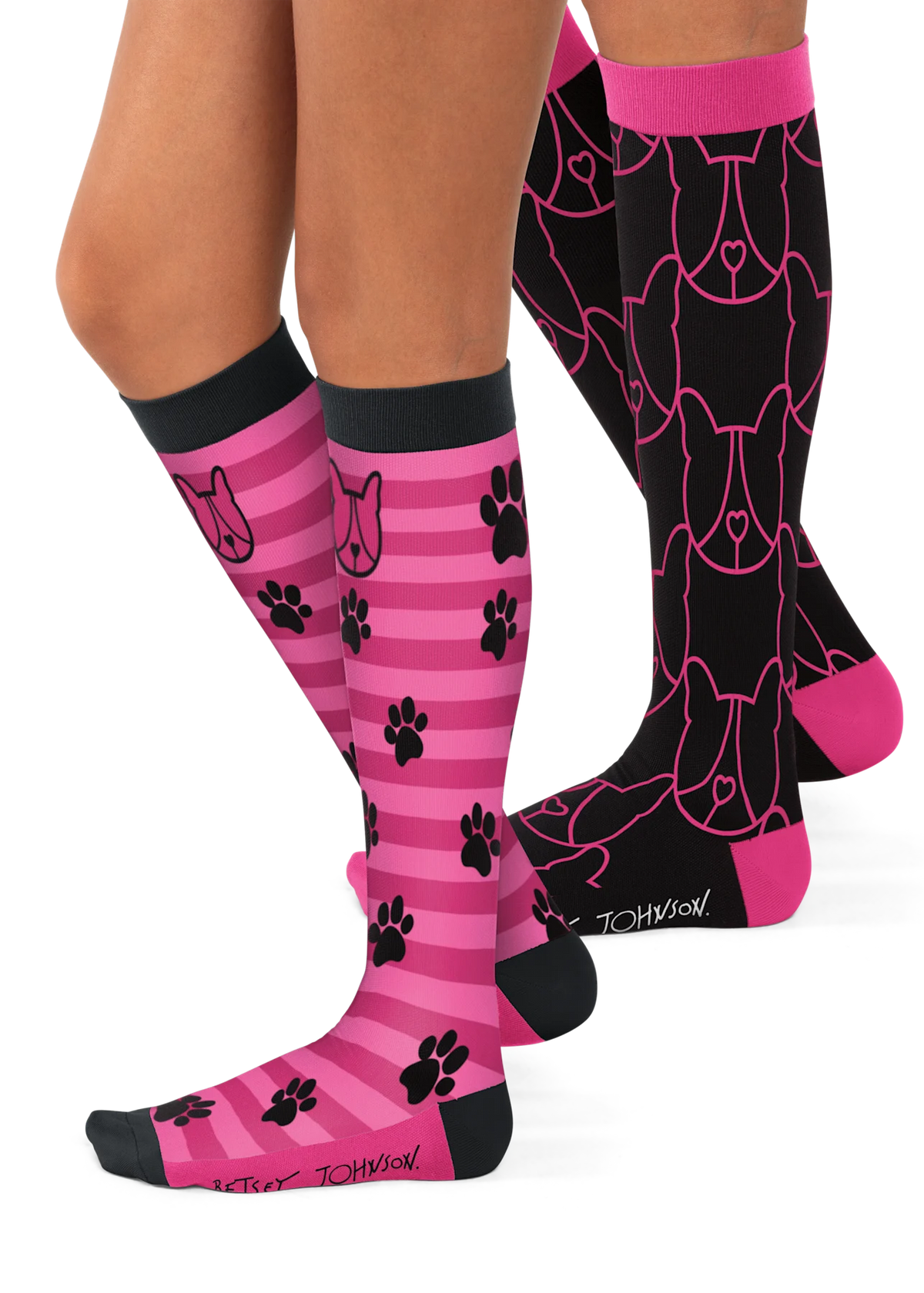 Betsey Johnson 2-pack Betsey Puppy Compression Socks