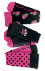 Betsey Johnson 3-pack Playful Patterns Compression Socks