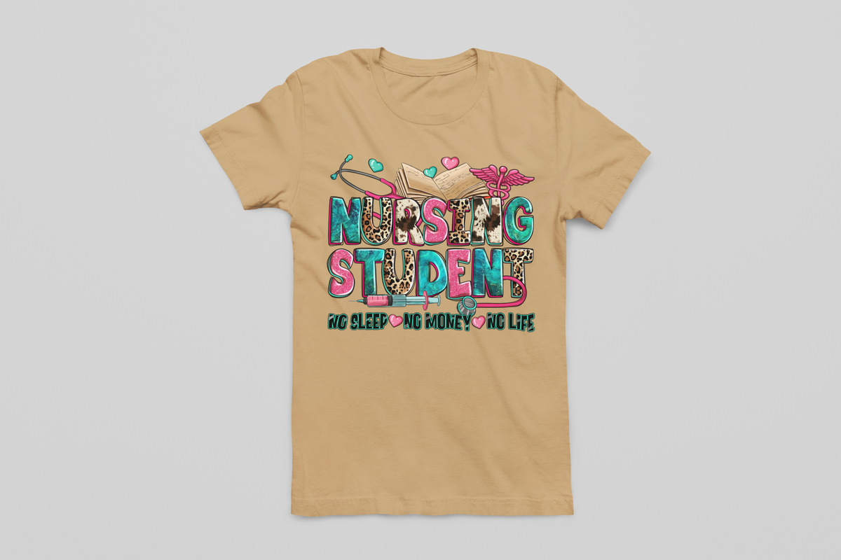 Nursing Student No Sleep Cheetah Tee